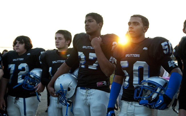 Lincoln High School football players prior to taking the field against Chelsea on Friday. Daniel Brenner I AnnArbor.com